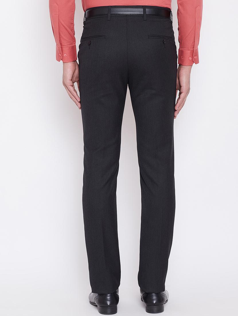 black solid flat front formal trouser - 16509464 - Standard Image - 2