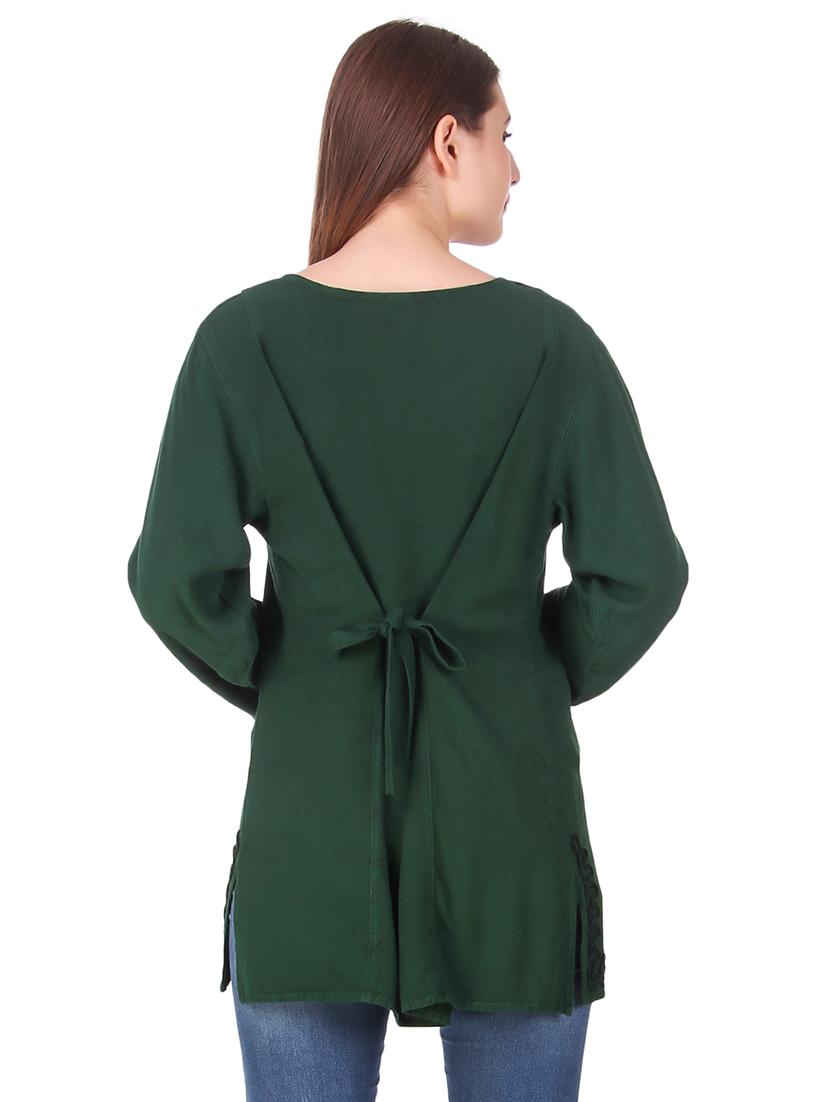 tie up back embroidered tunic - 16510423 - Standard Image - 2