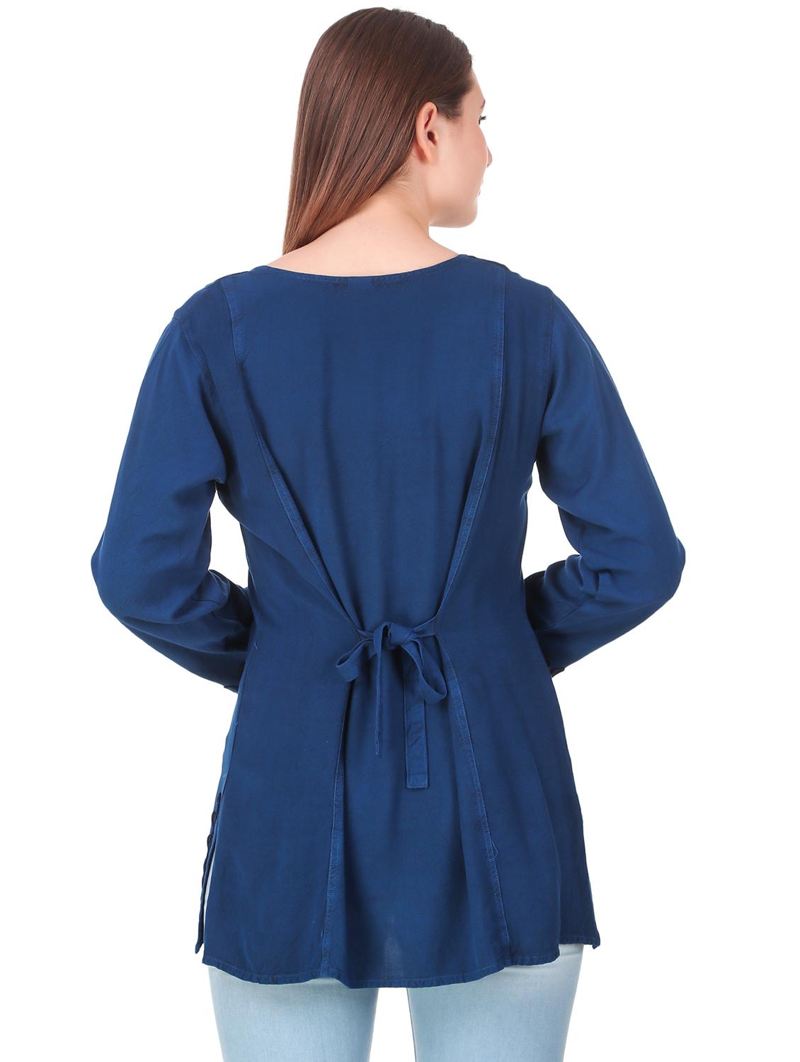 tie up back embroidered tunic - 16510424 - Standard Image - 2