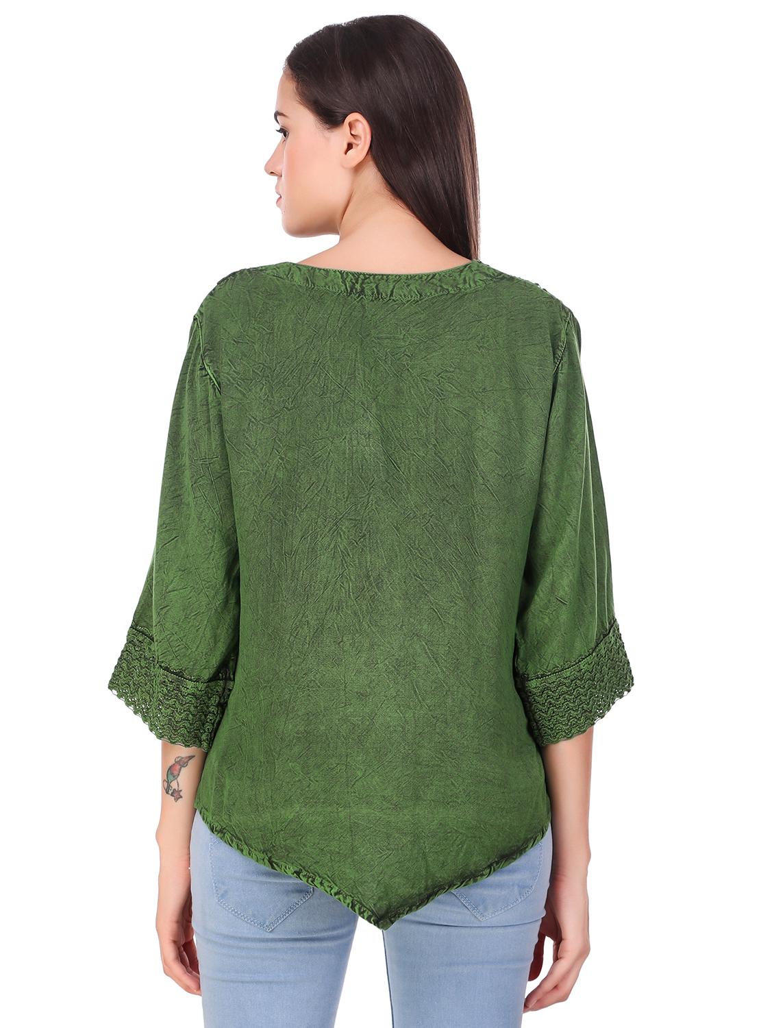 lace detail embroidered top - 16510425 - Standard Image - 2