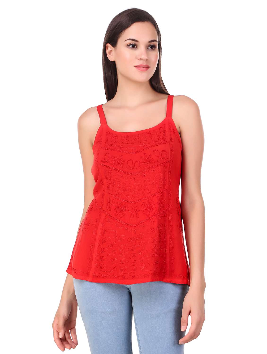 women's a line shoulder strap top