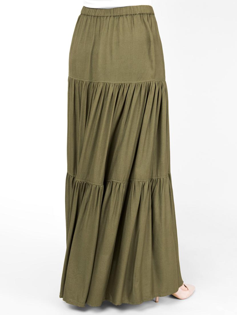 solid flared skirt