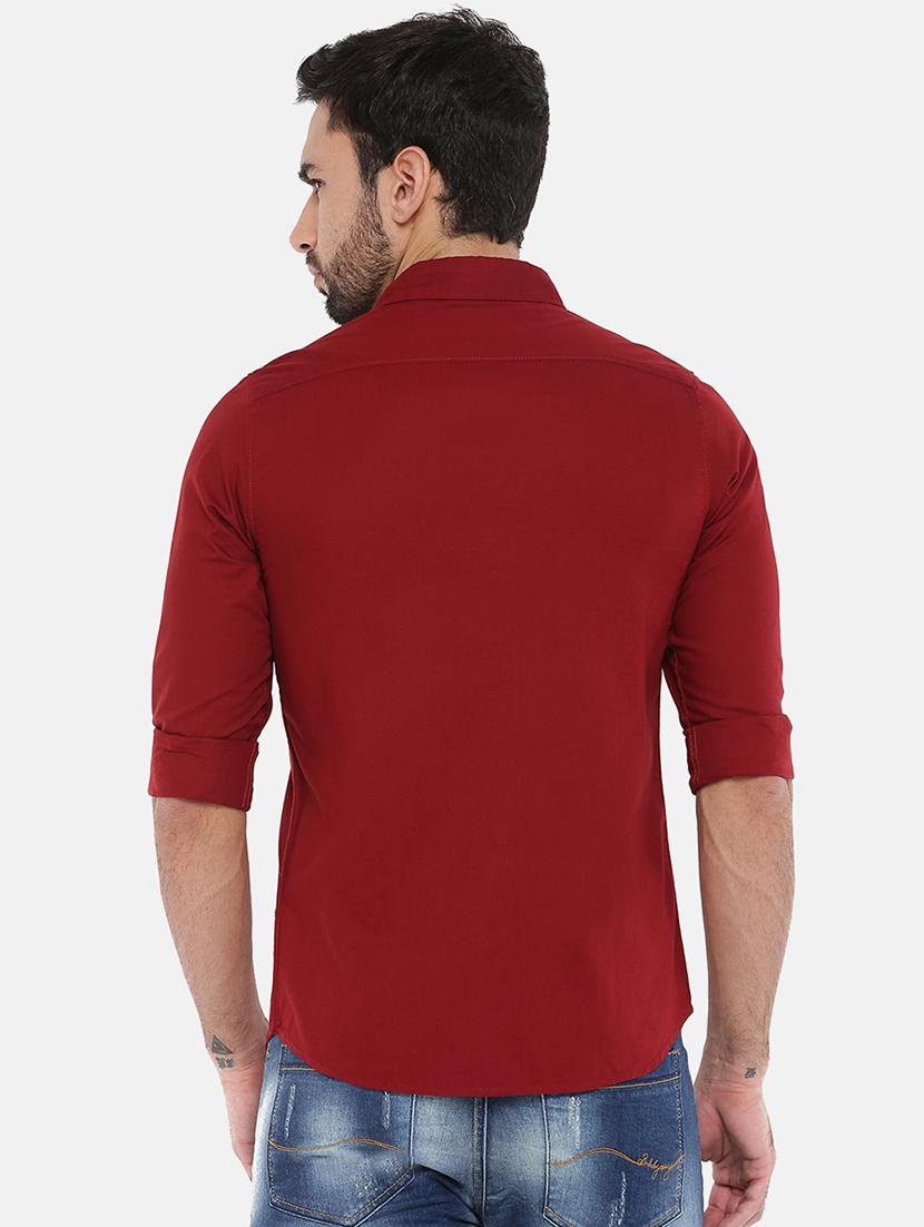 red solid casual shirt - 16516628 - Standard Image - 2