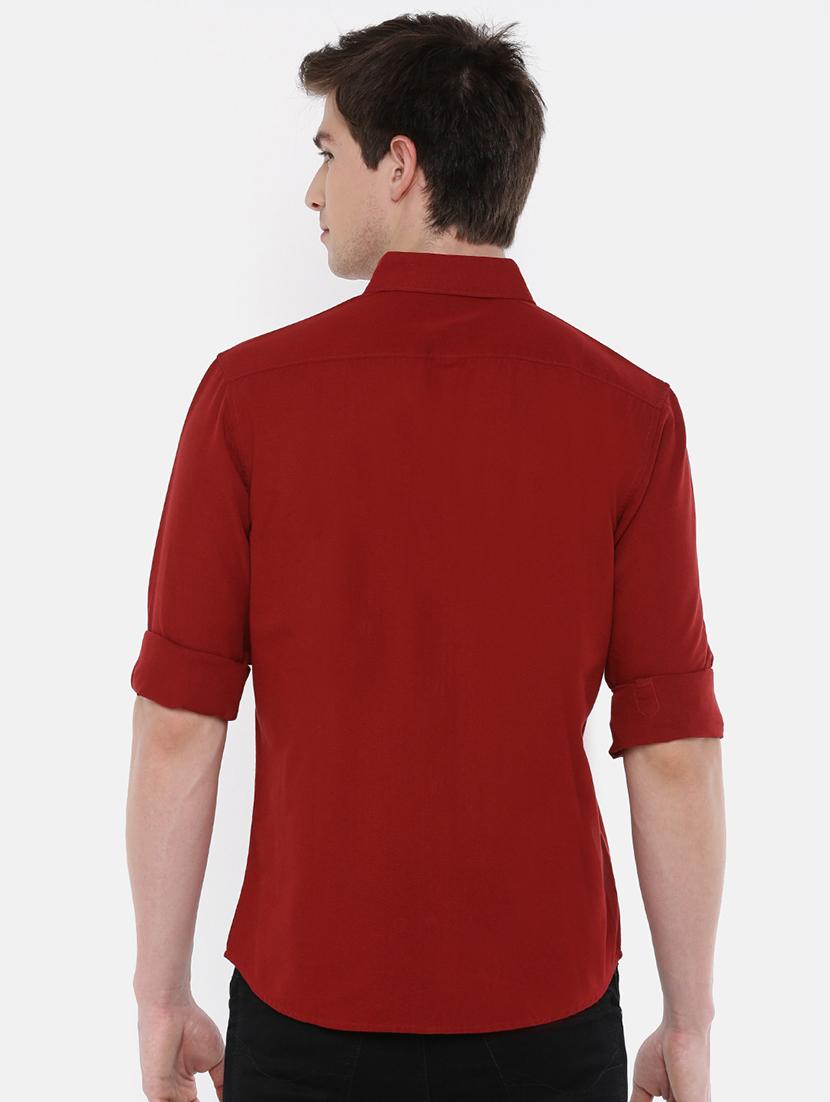 red solid casual shirt - 16516648 - Standard Image - 2