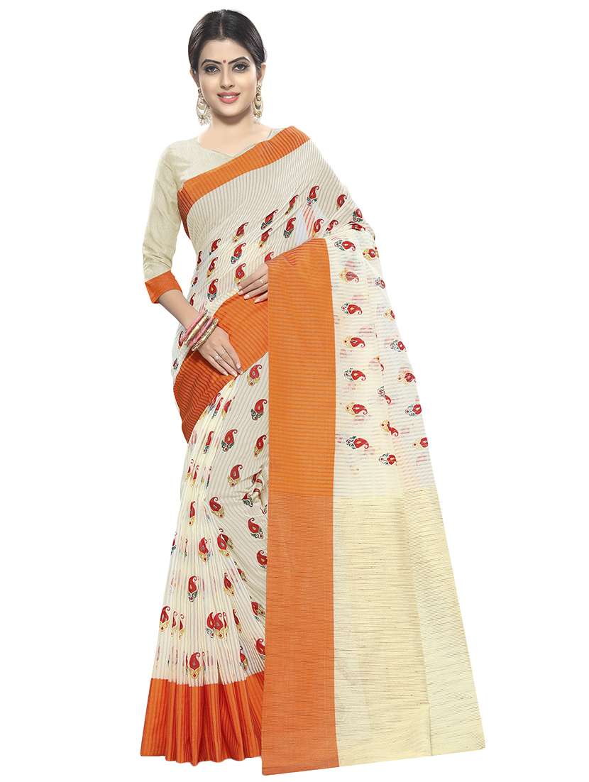 paisley printed saree with blouse