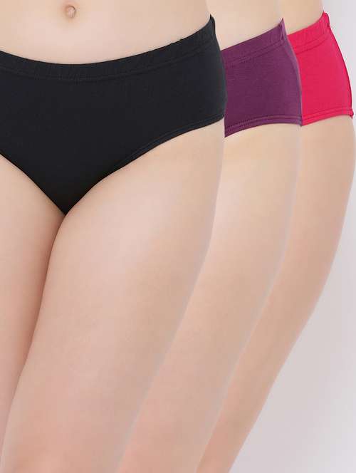 set of 3 mid rise solid hipster panty - 16520127 -  Standard Image - 0