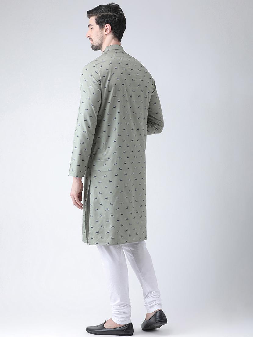 grey printed kurta pyjama set - 16520794 - Standard Image - 2