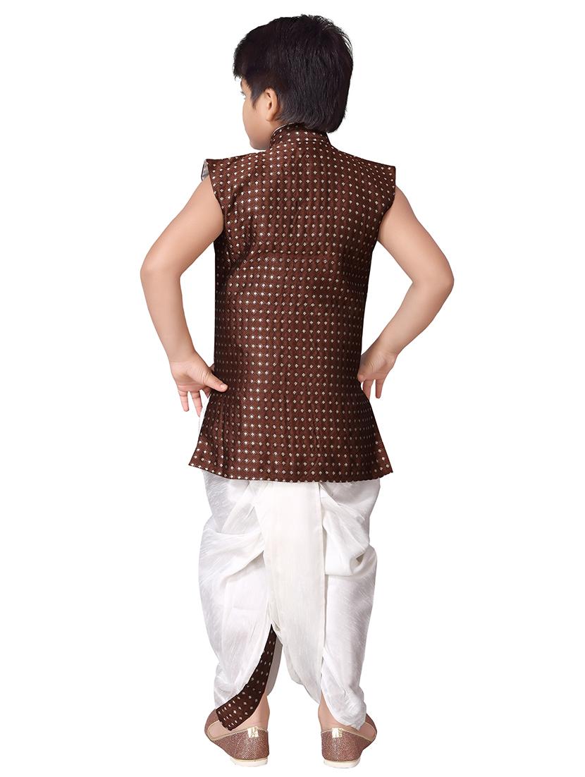 brown silk sherwani suit set - 16521348 - Standard Image - 2