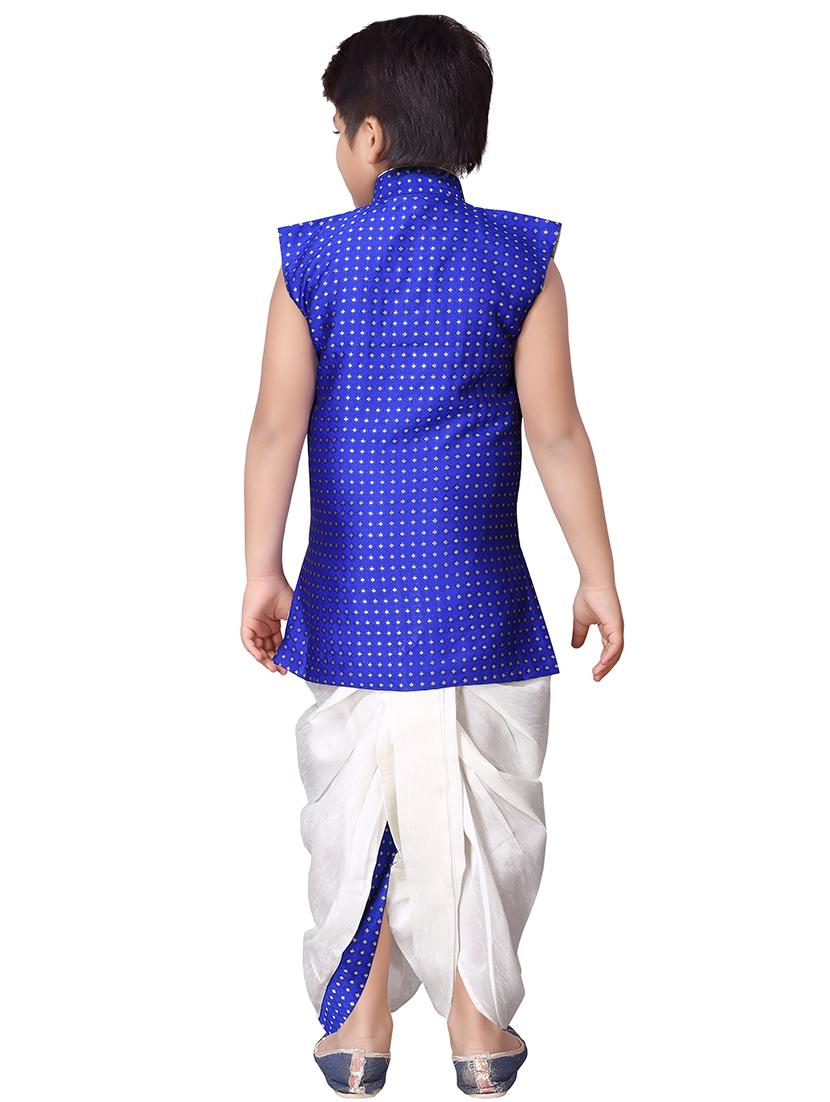 blue silk sherwani suit set - 16521350 - Standard Image - 2