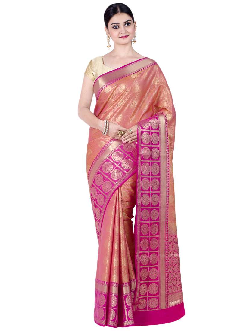 self-design banarasi saree with blouse
