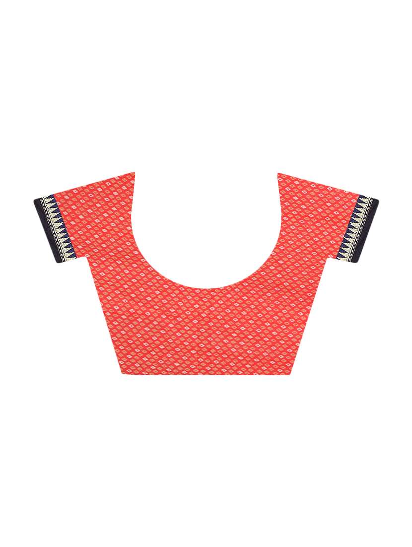 women's bordered orange colored saree with blouse - 16524383 -  Standard Image - 2