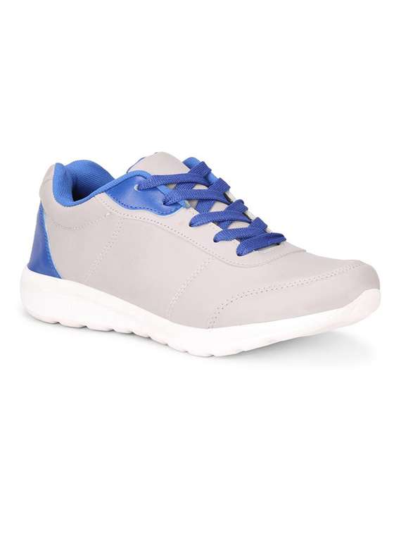koxko grey leatherette lace up sport shoes