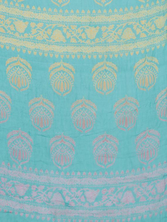 paisley printed saree with blouse - 16524737 - Standard Image - 2