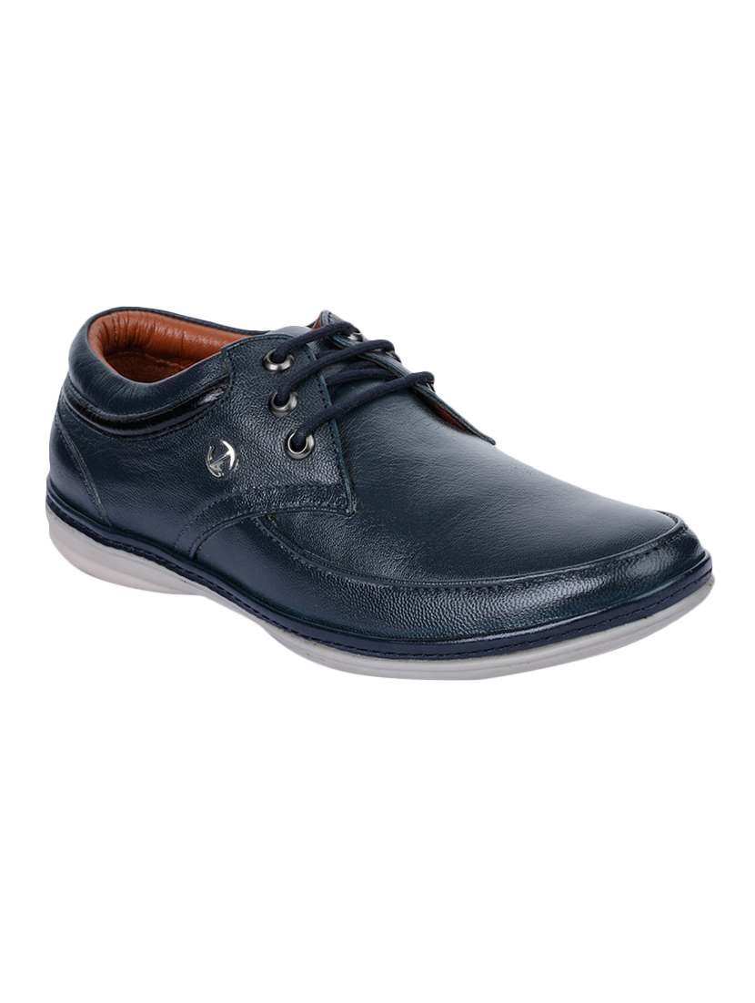 liberty navy blue leather lace up shoes