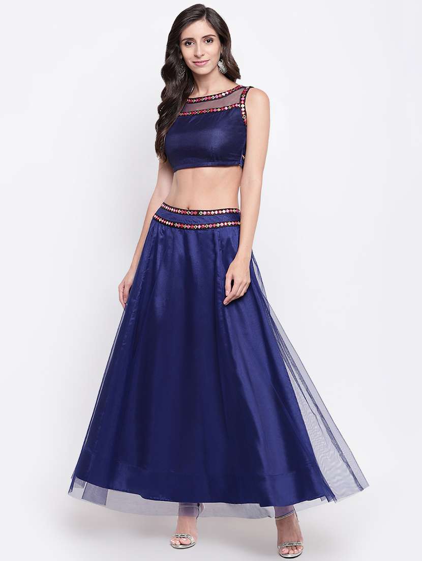 solid flared lehenga