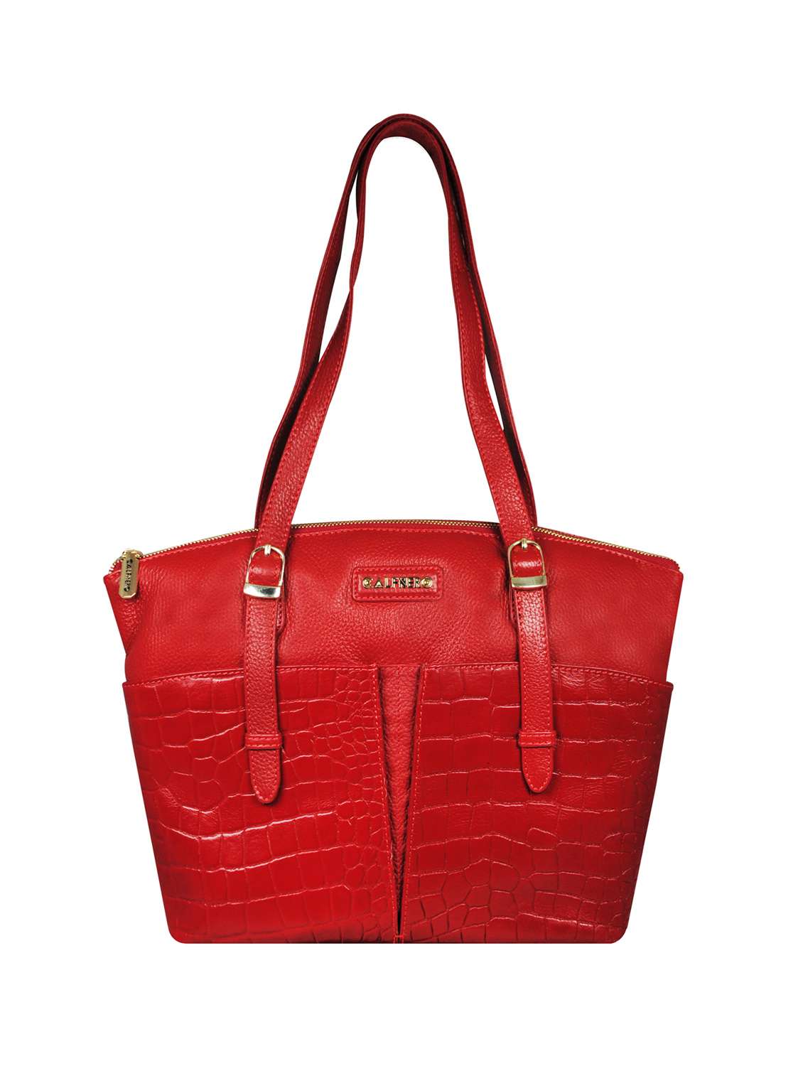 red leather regular tote