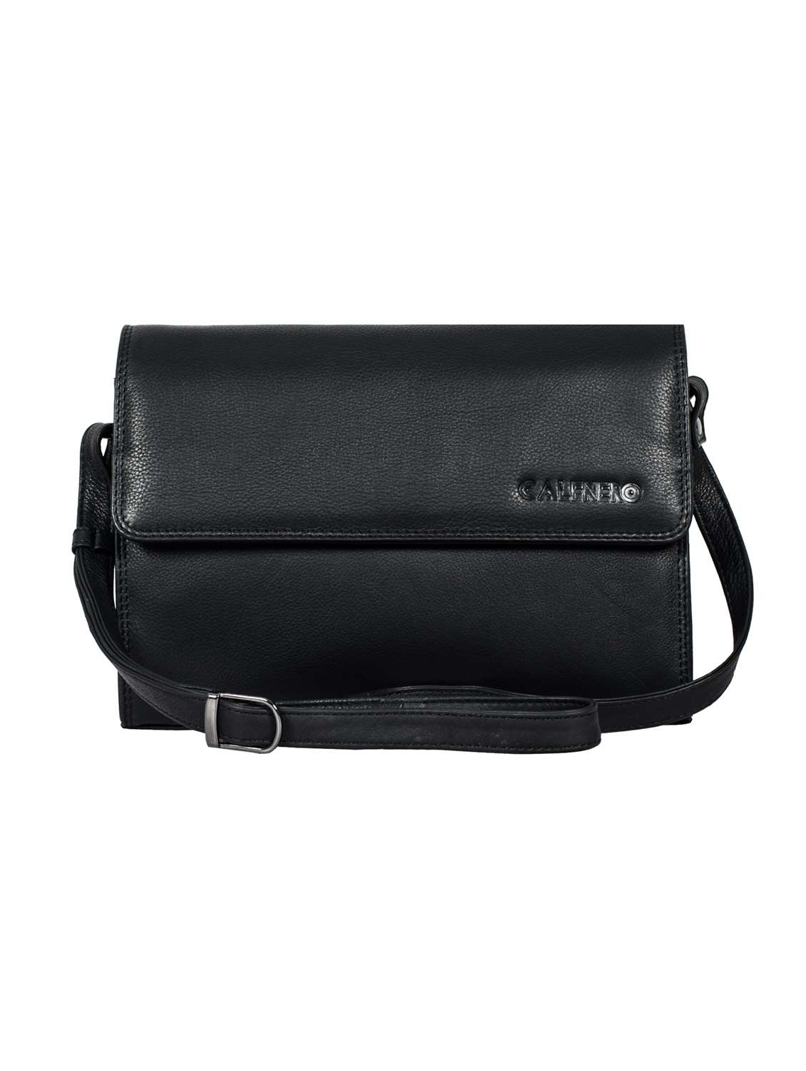 black solid regular sling bag
