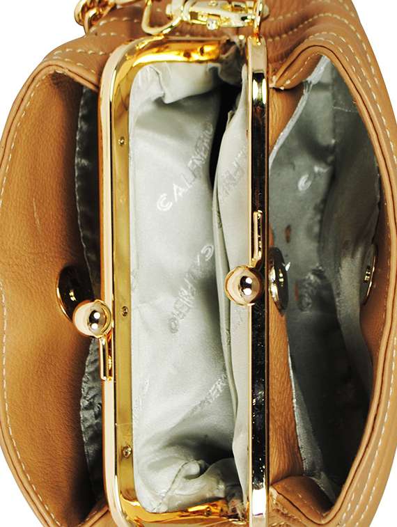 beige leather sling bag - 16526367 -  Standard Image - 2