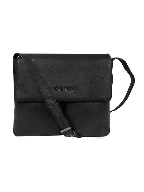 black solid regular sling bag - 16526373 - Standard Image - 0