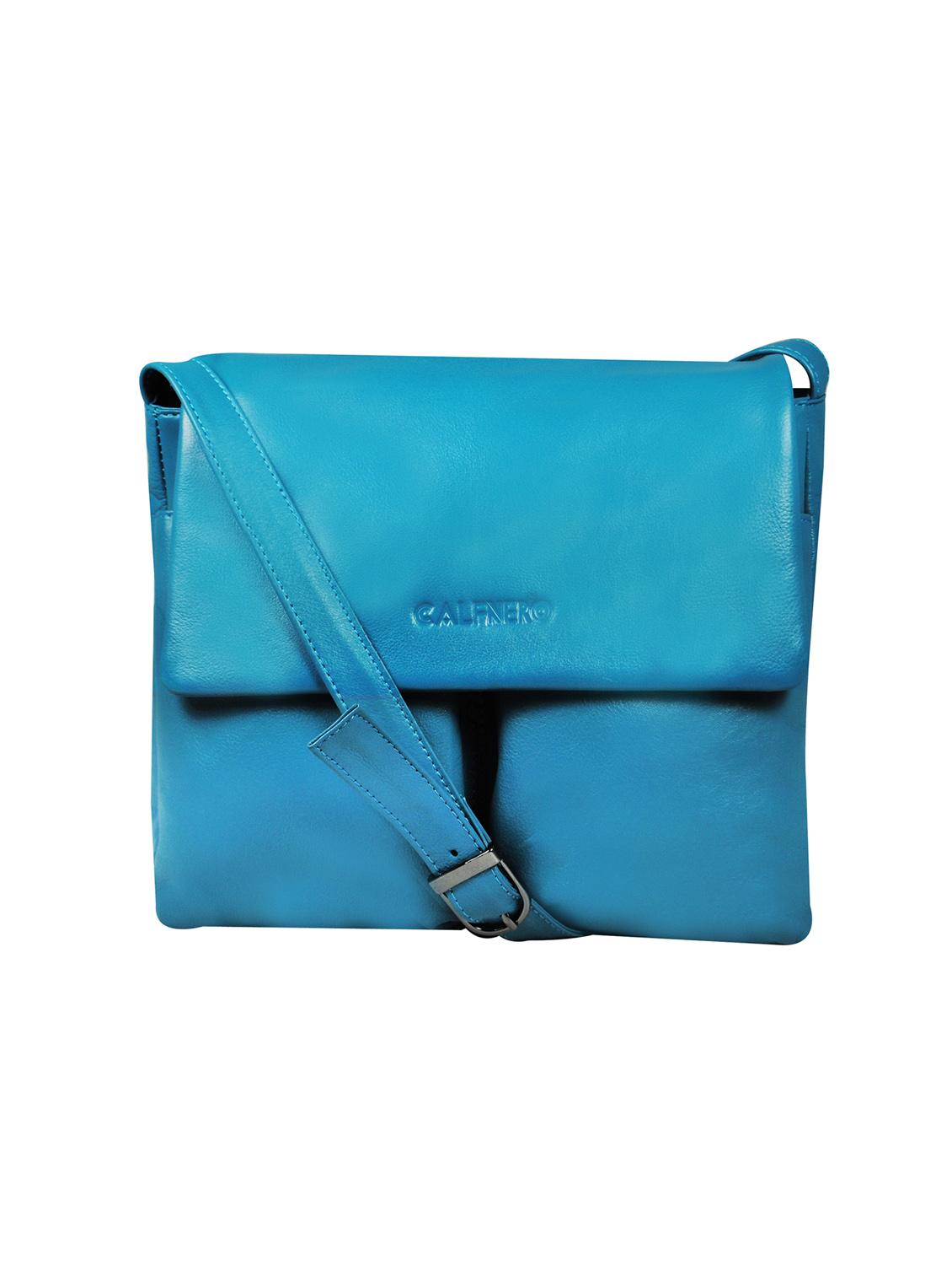 light blue solid regular sling bag - 16526374 -  Zoom Image - 0