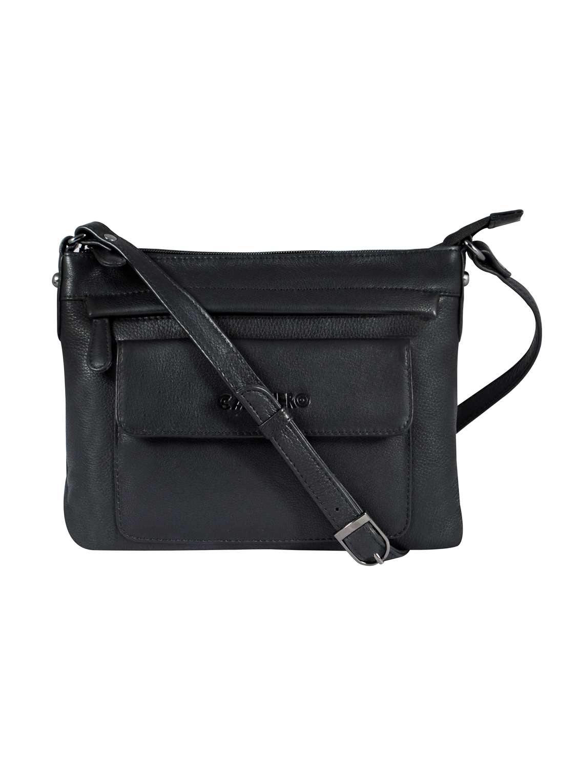 black solid regular sling bag