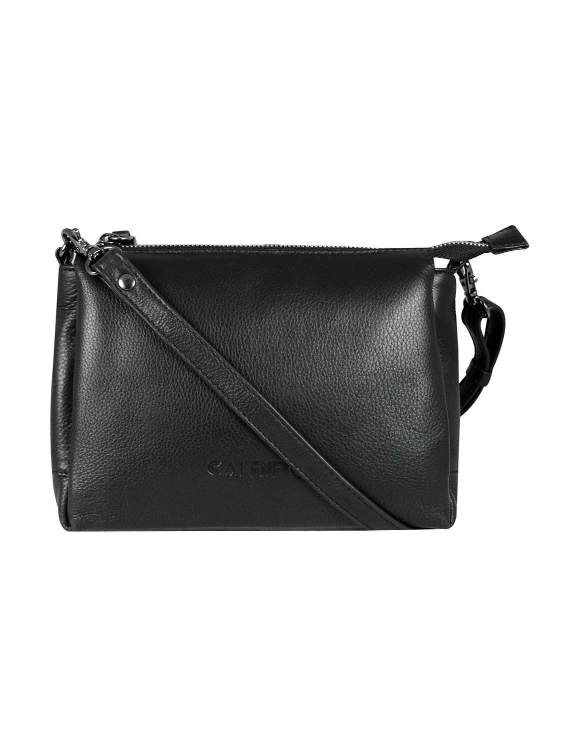 black solid regular sling bag