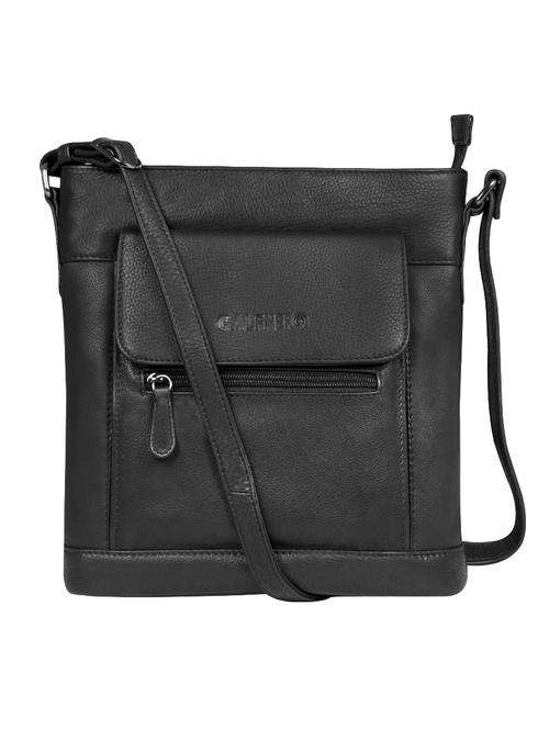 black solid regular sling bag - 16526416 - Standard Image - 0