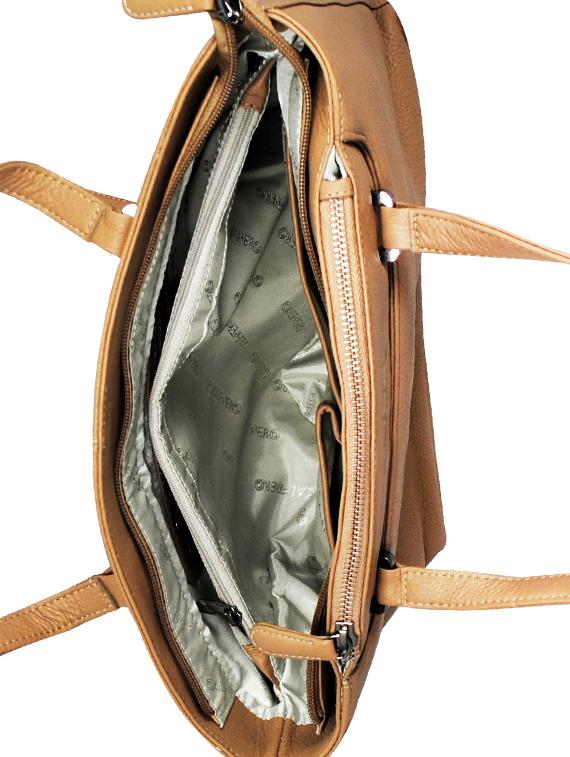 beige leather handbag - 16526428 - Standard Image - 2
