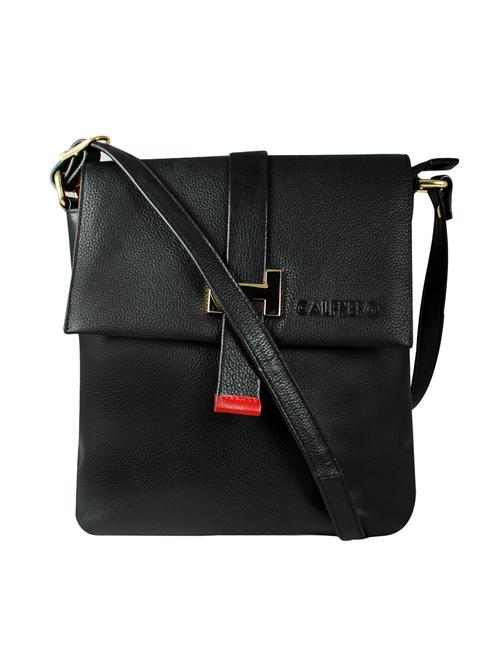 black solid regular sling bag - 16526436 -  Standard Image - 0