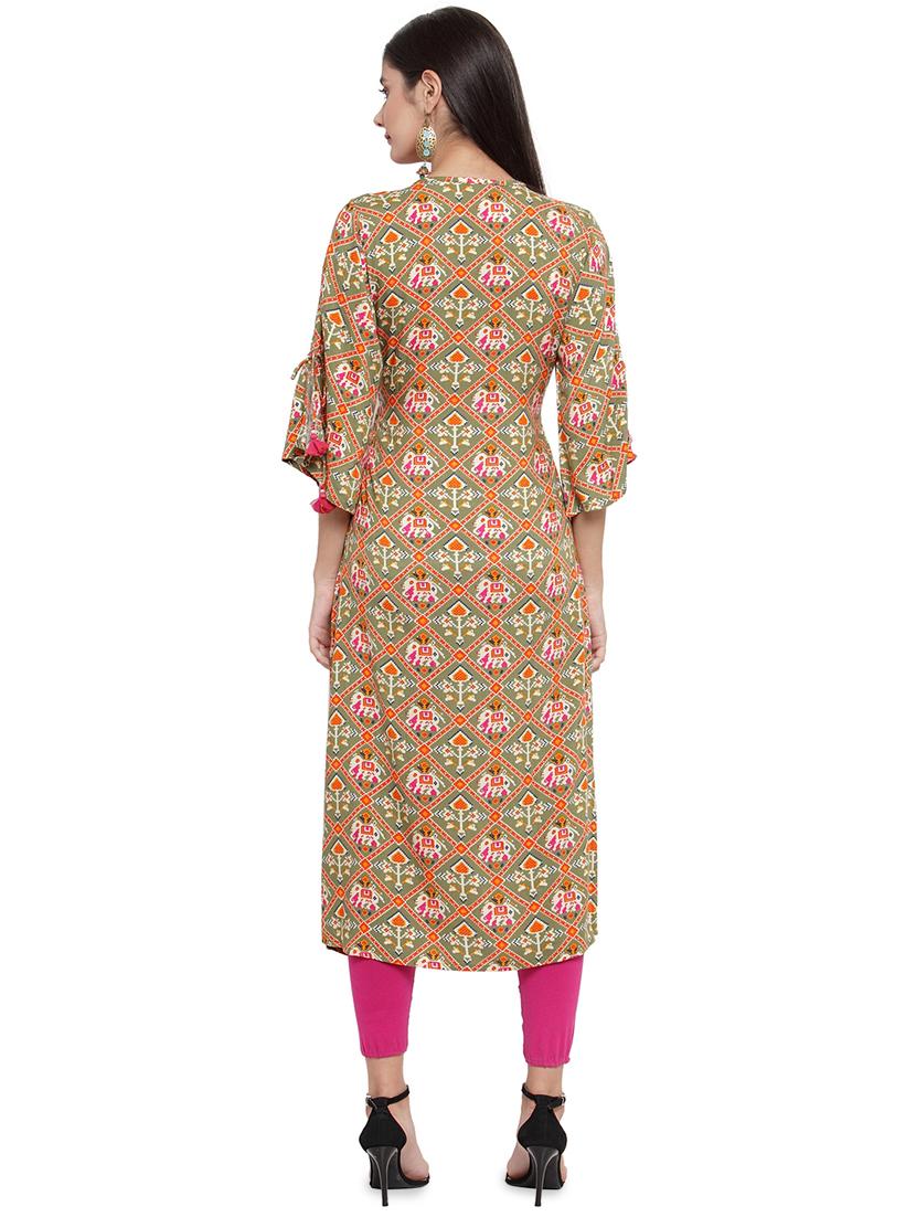 printed straight kurta - 16526530 - Standard Image - 2