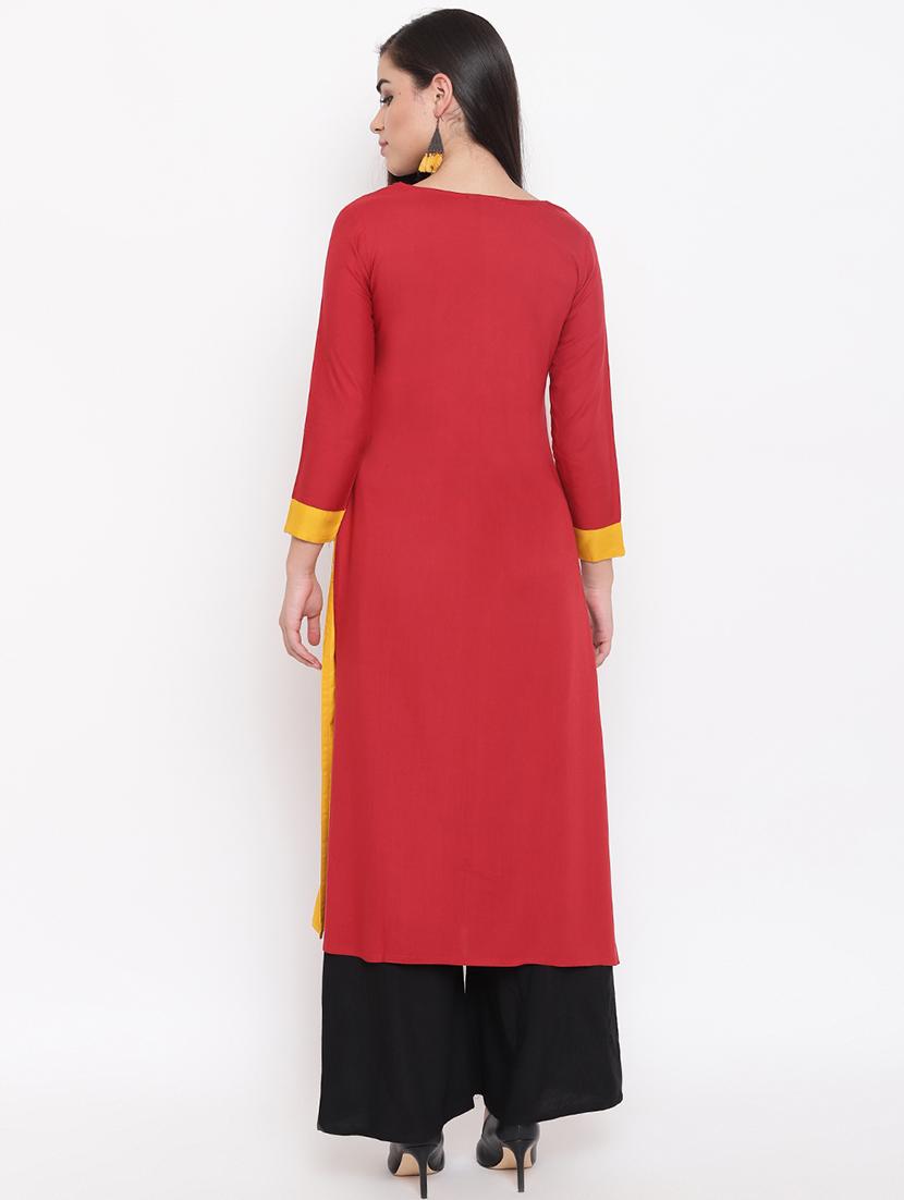 ikat print straight kurta - 16526806 - Standard Image - 2