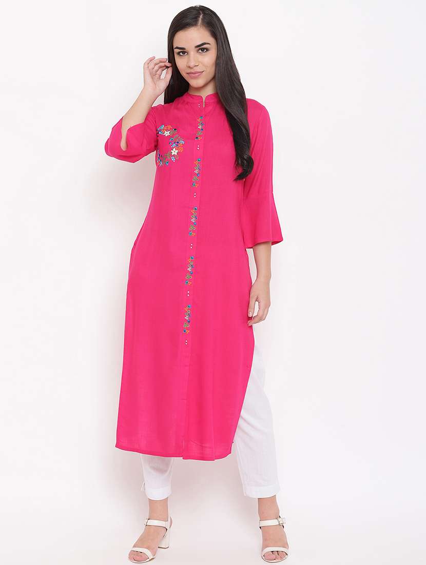 solid straight kurta