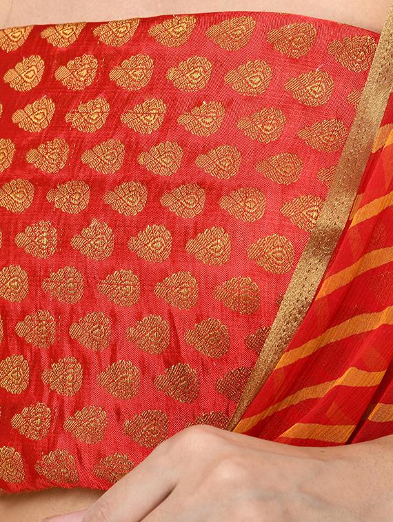 leheriya printed saree with blouse - 16527268 - Standard Image - 2