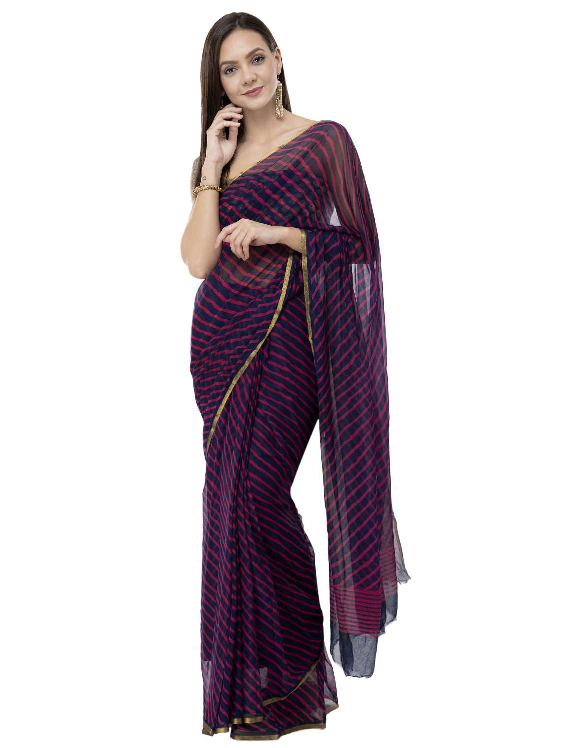 leheriya printed saree with blouse