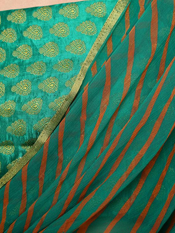 leheriya printed saree with blouse - 16527270 - Standard Image - 2