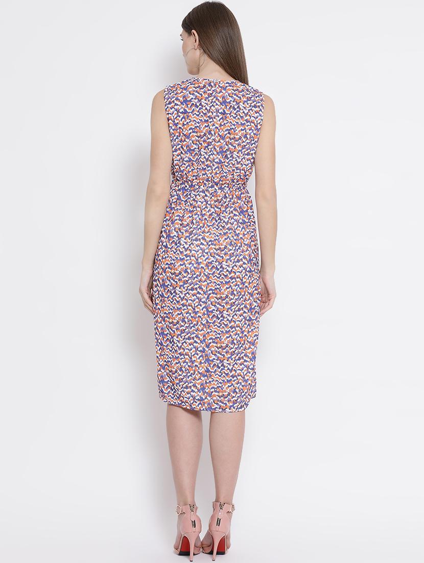drawstring waist printed a-line dress - 16527668 - Standard Image - 2