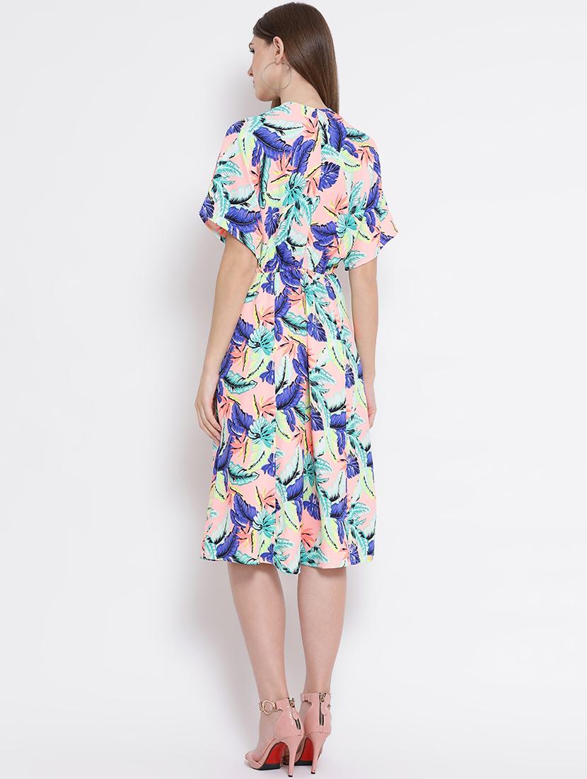 tie front tropical a-lien dress - 16527673 - Standard Image - 2