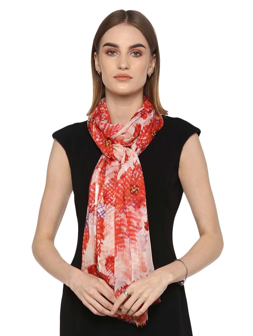 red modal silk stole