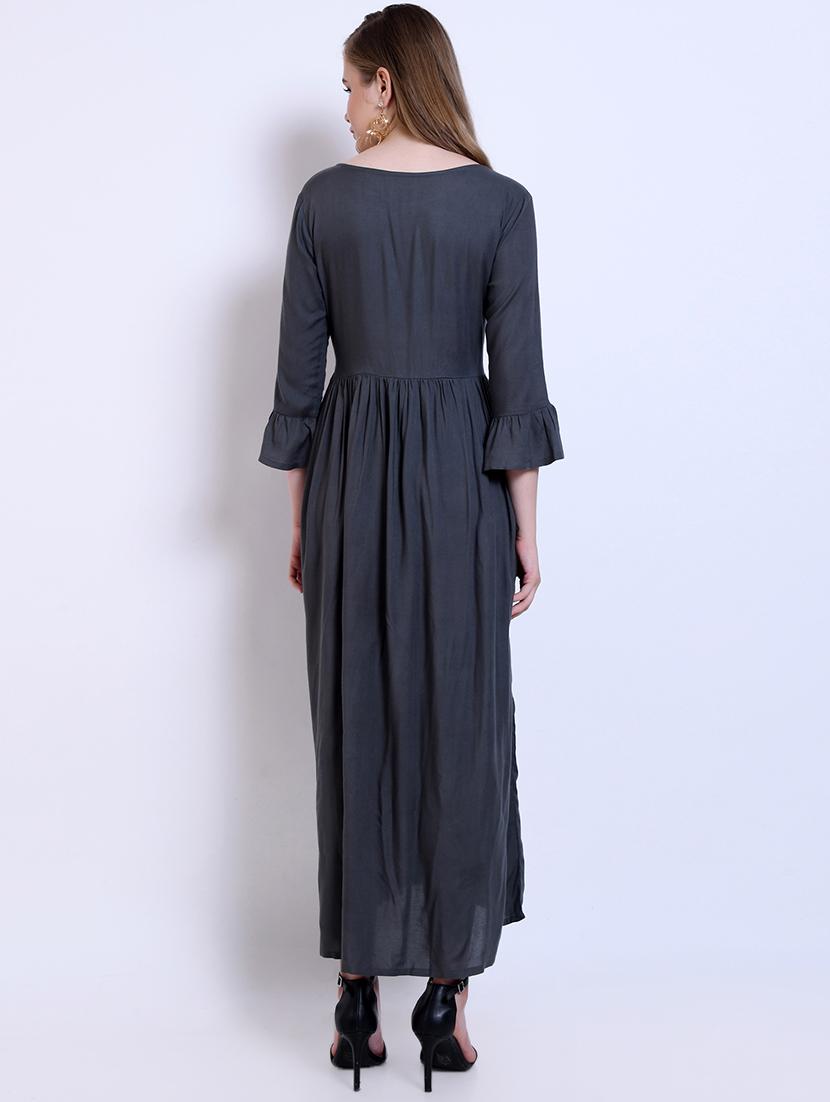 floral embroidered gathered maxi dress - 16527855 - Standard Image - 2
