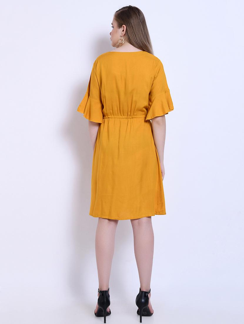 tie up floral embroidered a-line dress - 16527862 - Standard Image - 2