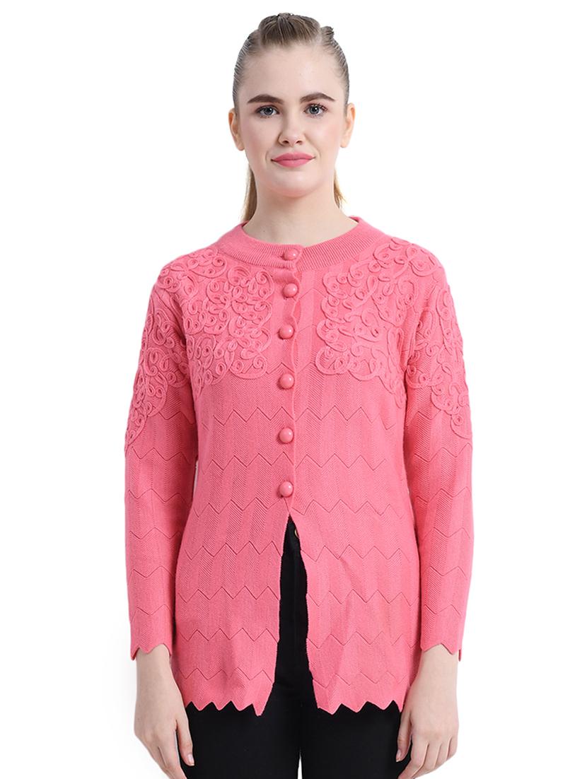 mandarin neck slit detail cardigan - 16528698 - Zoom Image - 0
