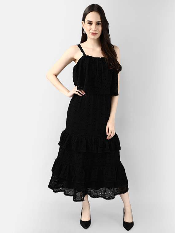  schiffli layered maxi dress