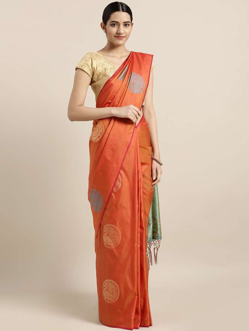 zari bordered woven saree with blouse