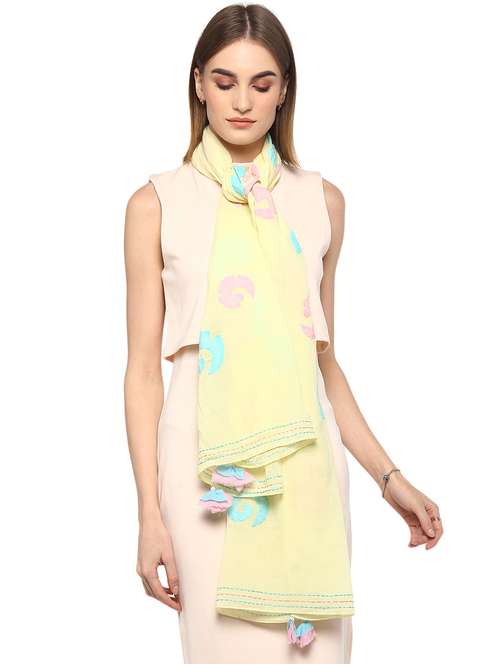 yellow cotton stole - 16529926 -  Standard Image - 0