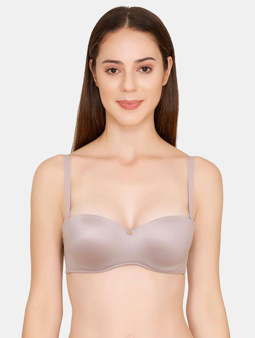 lace detail detachable strap bra 