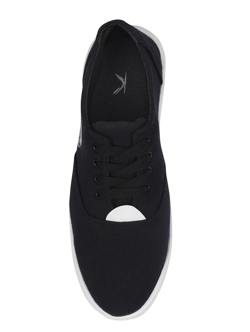 kzaara black canvas lace up sneakers - 16533727 - Standard Image - 2