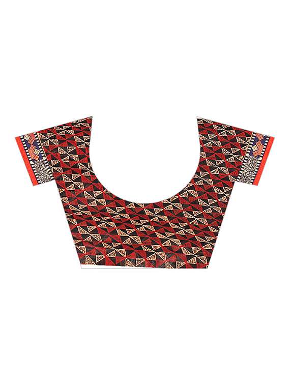 women's geometric multi colored saree with blouse - 16534571 -  Standard Image - 2