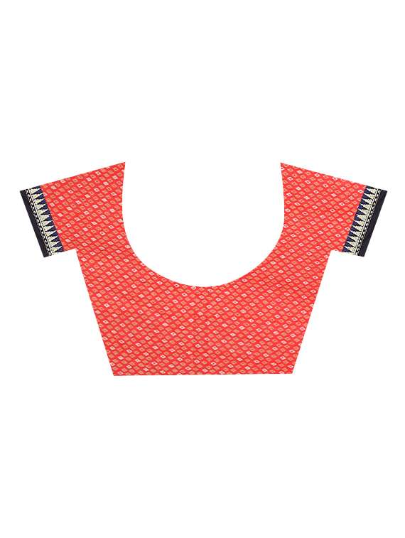 women's bordered royal blue colored saree with blouse - 16538215 -  Standard Image - 2