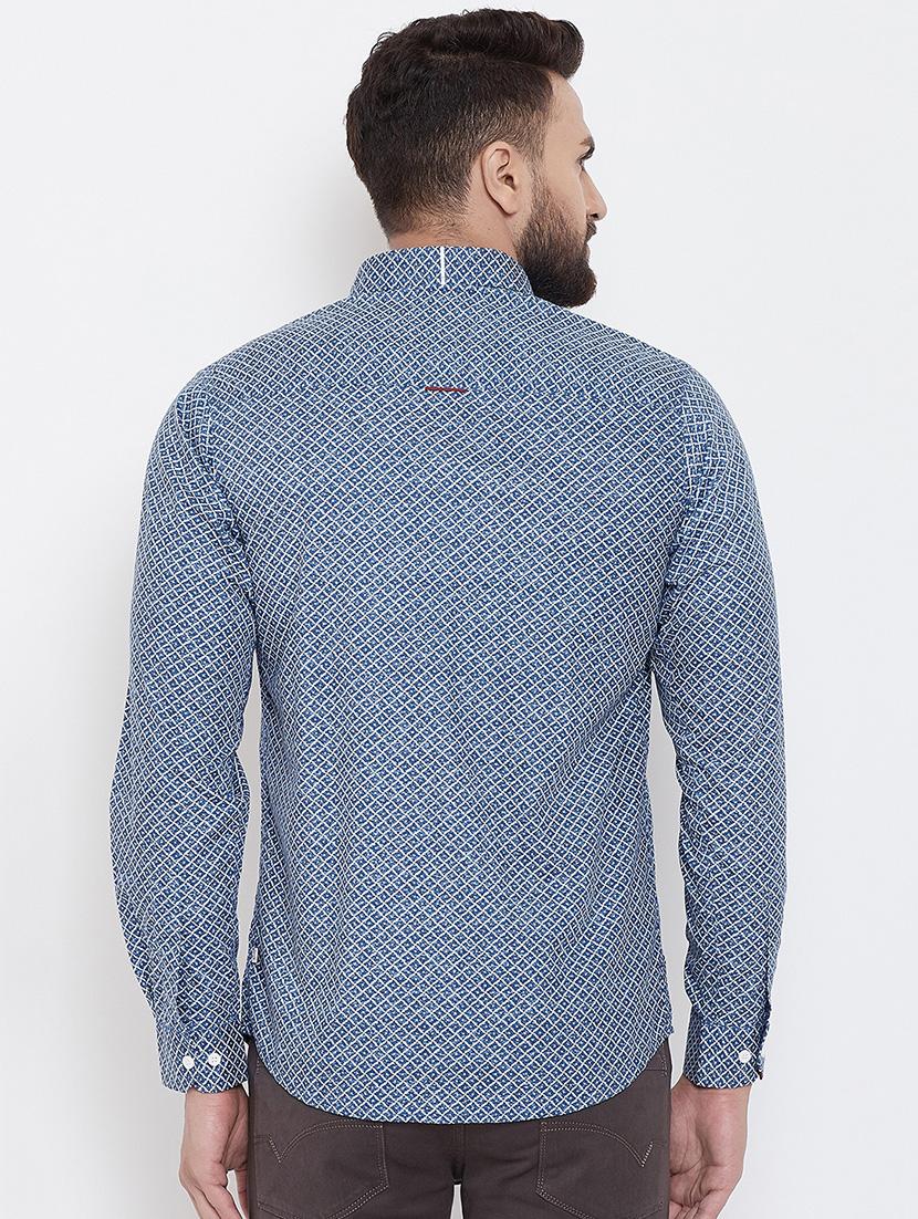 blue cotton casual shirt - 16539724 - Standard Image - 2