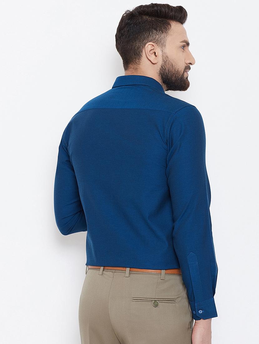 blue solid formal shirt - 16539729 - Standard Image - 2